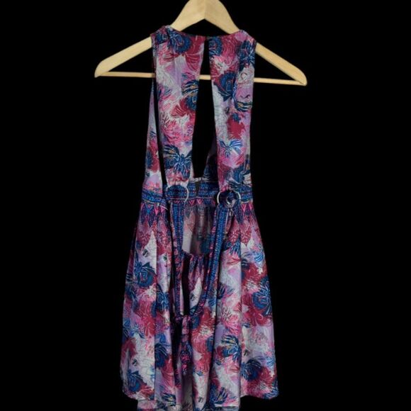Free People Daydreamin' Pink/Purple Print Mini Dress Sz XS - Picture 3 of 9